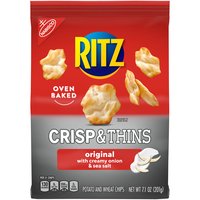 RITZ Crisp and Thins Original with Creamy Onion and Sea Salt, 7.1 oz, 7.1 Ounce