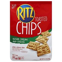 RITZ Toasted Chips Sour Cream and Onion Crackers, 8.1 oz, 8.1 Ounce