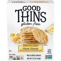 Good Thins Three Cheese Rice & Cheese Snacks Gluten Free Crackers, 3.5 oz, 3.5 Ounce