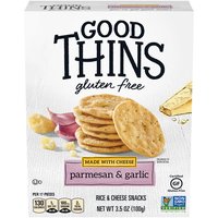 Good Thins Parmesan & Garlic Rice & Cheese Snacks Gluten Free Crackers, 3.5 Ounce