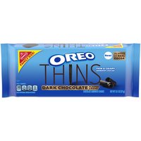 OREO Thins Dark Chocolate Flavored Creme Sandwich Cookies, Family Size, 13.1 Ounce