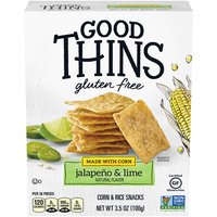 Good Thins Jalapeño & Lime Corn & Rice Snacks Gluten Free Crackers, 3.5 Ounce