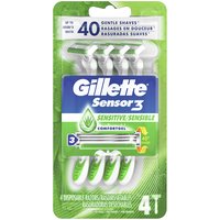 Gillette Sensor 3 Razors, Disposable, Sensitive, 4 Each