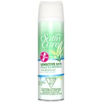 Satin Care Shave Gel, Aloe Vera, Sensitive, 7 Ounce