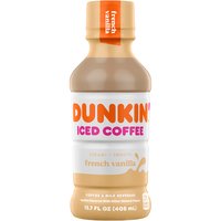 Dunkin Iced Coffee, French Vanilla, 13.7 Ounce