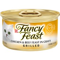 Fancy Feast Gravy Wet Cat Food, Grilled Chicken & Beef Feast, 3 Ounce