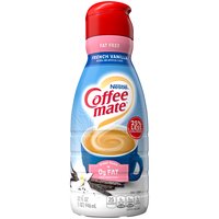 Coffee Mate Fat Free Liquid Creamer, French Vanilla, 32 Ounce