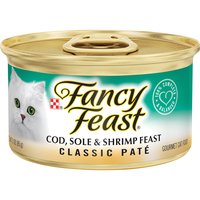 Fancy Feast Wet Cat Food, Cod, Sole & Shrimp Feast, 3 Ounce