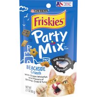 Friskies Cat Treats, Party Mix Beachside Crunch, 2.1 Ounce