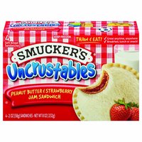 Smucker's Uncrustables Sandwich, Peanut Butter & Strawberry, 4 Each