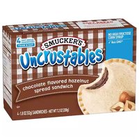 Smucker's Uncrustables Chocolate Flavored Hazelnut Spread Sandwich, 4 Each