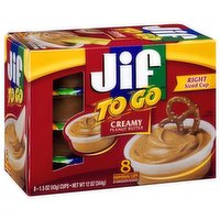 Jif Peanut Butter To Go, Creamy (Pack of 8), 12 Ounce