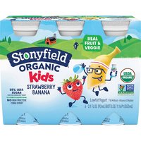 Stonyfield Organic Kids Yogurt Smoothies, Strawberry Banana (Pack of 6), 18.6 Ounce