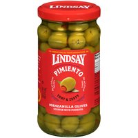 Lindsay Manzanilla Olives, Stuffed Pimiento, 7.3 Ounce