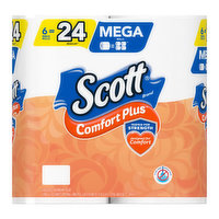 Scott Comfort Plus Unscented Bathroom Tissue Mega Rolls, 6 Each