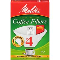 Melitta Super Premium #4 Coffee Filters, 40 Each