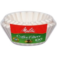 Melitta Coffee Filters, Basket, White, 8-12 Cup Size, 100 Each