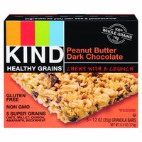 Kind Healthy Grains Granola Bar, Peanut Butter, Dark Chocolate, 6 Ounce