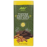 Maika`i Toffee Pretzel Sea Salt Milk Chocolate Bar, 3 Ounce