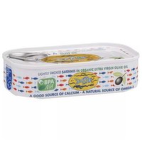 Bela Sardines, Lightly Smoked, In Organic Extra Virgin Olive Oil, 4.25 Ounce