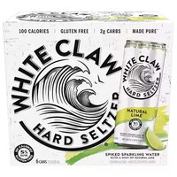 White Claw Seltzer, Lime, Cans (Pack of 6), 72 Ounce