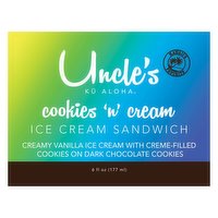 Uncle's Cookies & Cream Ice Cream Sandwich, 6 Ounce