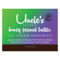 Uncle's Honey Peanut Butter Ice Cream Sandwich, 6 Ounce