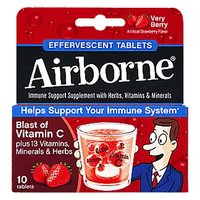 Airborne Immune Support Supplement Effervescent Tablets, Very Berry, 10 Each