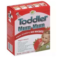 Hot Kid Toddler Mum-Mum Organic Rice Biscuits, Strawberry, 2 Years, 1.76 Ounce