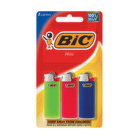 BIC Mini Lighters, Child Guard, 3 Each