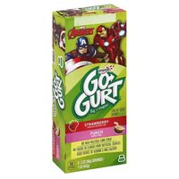 Yoplait Go-Gurt Low-fat Yogurts, Strawberry & Punch, 16 Ounce