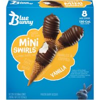 Blue Bunny Mini Swirls Mini Vanilla Cones, 8 Each