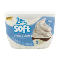 Blue Bunny Cookies & Cream Soft Frozen Dairy Dessert, 46 Ounce