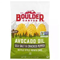 Boulder Canyon Avocado Oil Potato Chips, Sea Salt & Cracked Pepper, 5.25 Ounce