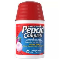 Pepcid Complete Acid Reducer + Antacid, Chewable Tablets, Berry Flavor, 25 Each