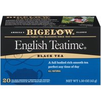 Bigelow Black Tea, English Tea Time, 20 Each