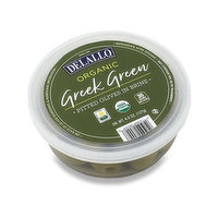 Delallo Pitted Greek Green Olives, 4.5 Ounce