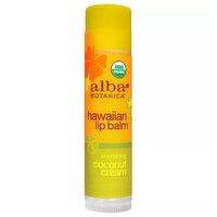 Alba Botanica Hawaiian Lip Balm, Nourishing Coconut Cream, 0.15 Ounce