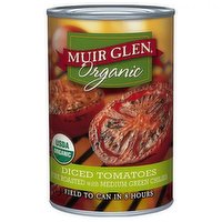 Muir Glen Organic Fire Roasted Diced Tomatoes, Medium Green Chilies, 14.5 Ounce