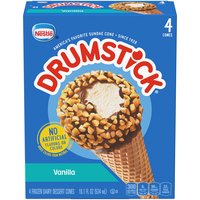 Nestle Drumstick Classic Vanilla Ice Cream Cones, 4 Each