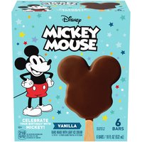 Disney Mickey Light Ice Cream Bars, Vanilla, 6 Each