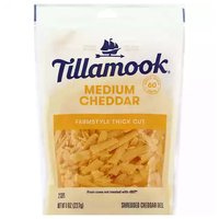 Tillamook Shredded Medium Cheddar Cheese, Farmstyle Thick Cut, 8 Ounce