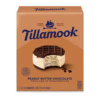 Tillamook Ice Cream Sandwich, Peanut Butter Chocolate, 12 Ounce