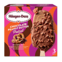 Haagen-Dazs Chocolate Peanut Butter Pretzel Ice Cream Bar, 3 Each