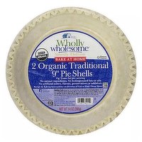 Wholly Wholesome Bake At Home Pie Shells, Organic Traditional, 9 Inch, 14 Ounce