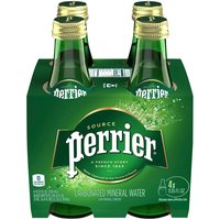 Perrier Sparkling Mineral Water, Bottles (Pack of 4), 44 Ounce