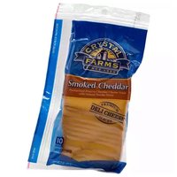 Crystal Farms Smoked Cheddar Cheese Slices, 8 Ounce