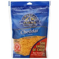 Crystal Farms Finely Shredded Cheddar Cheese, 8 Ounce