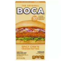 Boca Veggie Protein, Spicy Chik'N Patties, 7 Ounce