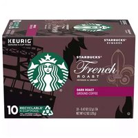 Starbucks French Roast K-Cup Pods, Dark Roast, Ground, 10 Each